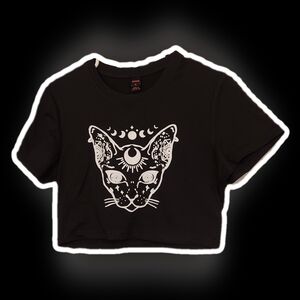 ❌️ [SOLD] ROMWE L Cat Head Shirt Moon Stars
